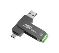 AGI ED138 Pro 1TB SSD Esterno Portatile USB 3.2 Gen 2 Dual per PC Laptop | Lettura 550MB/s, Doppia porta USB-A e Type-C OTG. Compatibile con PS5, iOS, Android, iPad, Windows e Mac