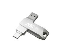 AGI UE138A 128GB Chiavetta USB, con doppi connettori USB Type-C e Type-A reversibili, USB 3.2 Memoria Stick, Archiviazione Dati Pendrive con velocità di trasferimento fino a 120 Mo/s