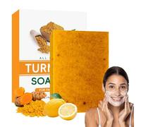 Agicea Turmeric & Kojic Acid Brightening Soap Bar, Agicea Turmeric Soap Bar, All Natural Lemon Turmeric Kojic Acid Soap, Deep Cleansing For Face & Body All Skin Types, 50g (1)