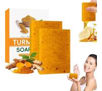 Agicea Turmeric & Kojic Acid Brightening Soap Bar, Agicea Turmeric Soap Bar, All Natural Lemon Turmeric Kojic Acid Soap, Deep Cleansing For Face & Body All Skin Types, 50g (2)