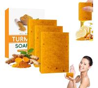 Agicea Turmeric & Kojic Acid Brightening Soap Bar, Agicea Turmeric Soap Bar, All Natural Lemon Turmeric Kojic Acid Soap, Deep Cleansing For Face & Body All Skin Types, 50g (3)