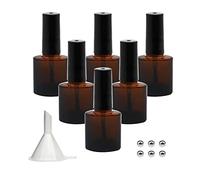 Agidea - 6 flaconi vuoti per smalti, colore: Marrone, 8ML,