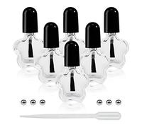 Agidea Flaconcini vuoti per smalto per unghie, 5 ml, a forma di stella, contenitori vuoti per smalto per unghie, contenitori con pennello, palline per miscelazione e contagocce, per nail art,