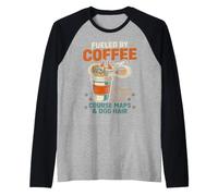 Agility Dog caffè Mappe Percorso e Peli di Cane Humor Maglia con Maniche Raglan