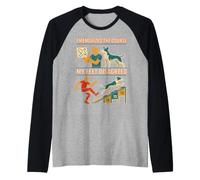 Agility Dog Percorso Conduttore Cinofilo Umoristico Maglia con Maniche Raglan