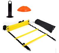 Agility Ladder Speed Training Equipment Set, 12 pioli piatti regolabili e 10 coni Speed Agile Train Kit per atleti di calcio e basket