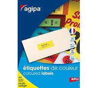 agipa 100758 - Etichette per indirizzo, 105 x 148,5 mm, colore: Giallo