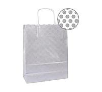 agipa 101850 - Borsa portadocumenti in carta kraft media, colore: Argento