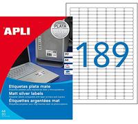 Agipa 15031 tipo segno di etichette, 25,4 X 10 mm, argento