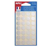 Agipa - Confezione da 112 etichette rotonde piccole da 15 mm, argento