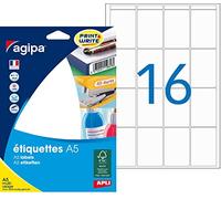 Agipa Etichette su fogli formato A5, 256 pezzi, 48.5 x 30 mm