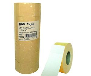 agipa Etiketten für Preisauszeichner, 26 x 16 mm, weiß, 6 Pezzi