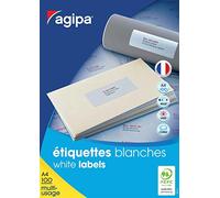 AGIPA Lot de 3 Boites 3200 étiquettes 51x33,8 mm (32 sur 100F A4) Multi-usage Coins Droit Permanent Blanc