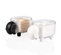 Agirlvct Qtip - Confezione da 2 contenitori per batuffoli di cotone, contenitori in acrilico, contenitori per bagno, per tamponi, filo interdentale, regalo di compleanno per ragazza amica (pecorella