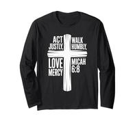 Agisci giustamente, Cammina umilmente, AMA Misericordia Micah 6:8 Maglia a Manica