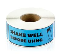 Agitare bene prima dell'uso - 7,6 x 2,5 cm Agitare bene l'etichetta per succhi e frullati proteici, adesivi veterinari, adesivi farmaceutici, etichette sigillanti per bevande - adesivo permanente [300 etichette per rotolo]