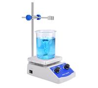 Agitatore Magnetico Piastra Riscaldante Con Supporto, Capacità Di Agitazione 1000ml, 5 X 5 Pollici, Velocità Regolabile 0-1600 Rpm, Per Esperimenti Di Chimica, Scuola E Ricerca Domestica