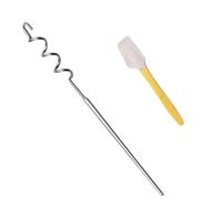 Agitatore manuale per burro di noci, in acciaio inox, con spatola in silicone, agitatore portatile per burro di noci, miele e salse