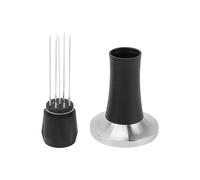 Agitatore per Caffè Espresso 51mm/53mm/58mm Set di Strumenti di Distribuzione per Manomissione del Caffè 2 in 1 in Metallo con Maniglia, Distributore di Tipo ad Ago per Caffè(58mm)