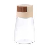 Agitatore per sale e pepe, tipo a pressa, dispenser quantitativo in plastica multifunzionale, contenitore da per bottiglia di condimento, sale da tavola rosa dell'Himalaya (Beige)