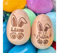 Agitatore per uova in legno personalizzato,Uovo bambino inciso,Bambini di Pasqua,Uovo di legno personalizzato,Riempitrice cestino pasquale,La mia prima Pasqua,Legno di uovo sensoriale