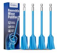 Agitatore per vernice siliconica, 4pcs agitatore per resina epossidica riutilizzabile, pala di miscelazione per trapano da 1/4, miscelatore di colori per resina epossidica, pigmento, pittura
