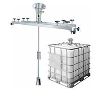 Agitatore pneumatico per serbatoio IBC, miscelatore di vernice pneumatica regolabile da 0 a 2800 giri/min con pala di agitazione di 250 mm di diametro, 1000 l, per uso commerciale e domestico.