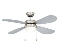 Agitatore/Ventilatore da soffitto 4 pale in legno finitura Silver 1 lampada - Mo
