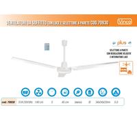 Agitatore/Ventilatore da soffitto con 3 pale e selettore da parete Vinco - Easy