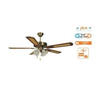 Agitatore/Ventilatore da soffitto con 5 pale in legno noce scuro 4 lampade Vinco