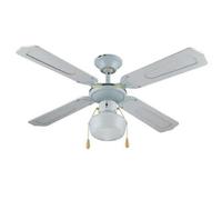 AGITATORE/VENTILATORE DA SOFFITTO IN LEGNO LACCATO BIANCO 1 LAMPADA VINCO 70912