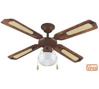 AGITATORE/VENTILATORE DA SOFFITTO IN LEGNO LACCATO MARRONE 1 LAMPADA VINCO 70919