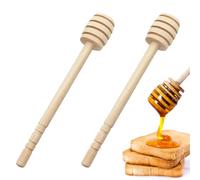Agitatori per miele in legno, 2 pezzi mini cucchiaio per miele, sollevatore per miele, erogatore a spirale per miele, pratico aiutante antigoccia e anti-rovesciamento, colore legno, 15 cm