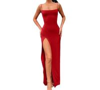 Agiyenna Abito da Sera da Donna con Spacco Senza Maniche Abito Sexy Abito da Festa Elegante Abito da Cocktail Party Abito a Slittamento Abito Aderente Abito Estivo Maxi Lungo Abito Maxi Elasticizzato