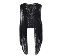 Agiyenna Gilet Donna Cardigan Elegante Chic da Donna Gilet Hippie Estivo Gilet Irregolare in Pizzo Floreale Cavo all'Uncinetto Boho Senza Maniche Abbigliamento da Spiaggia