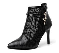 Agiyenna Stivaletti in Mesh con Tacco a Spillo da Donna Eleganti Stivali a Punta per la Primavera-Estate Stivali con Zip Moda Casual Scarpe da Festa Traspiranti Tinta Unita Sexy