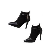 Agiyenna Stivaletti Stiletto per Donna a Punta e Monocromatici Stivali Invernali Eleganti con Tacchi Alti Comodi con Fibbia e Cerniera per il Tempo Libero