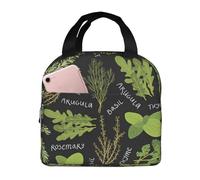 agjhlhp Basilico Thyme Aneto & Rosmarino Printlunch Bags per donne, scatole per il pranzo per donne e uomini, borse per il pranzo isolate riutilizzabili per adulti, borse per il pranzo