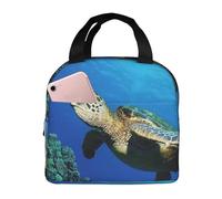agjhlhp Borsa per il pranzo con stampa di tartaruga sottomarina sotto il mare per donne, scatole per il pranzo per donne e uomini, borse per il pranzo isolate riutilizzabili per adulti, borse per il