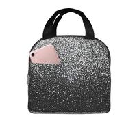 agjhlhp Borse per il pranzo con stampa glitter argento lucido per donne, scatole per il pranzo per donne e uomini, borse per il pranzo isolate riutilizzabili per adulti, borse per il pranzo