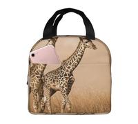 agjhlhp Due giraffe che corrono sulla sterile Printlunch Bags per donne, scatole per il pranzo per donne e uomini, borse per il pranzo isolate riutilizzabili per adulti, borse per il pranzo