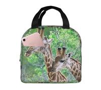 agjhlhp Due giraffe Printlunch Bags per donne, scatole per il pranzo per donne e uomini, borse per il pranzo isolate riutilizzabili per adulti, borse per il pranzo
