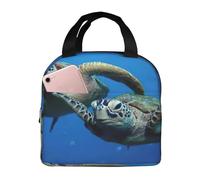 agjhlhp Due tartarughe sottomarine sotto il mare Printlunch Bags per donne, scatole per il pranzo per donne e uomini, borse per il pranzo isolate riutilizzabili per adulti, borse per il pranzo