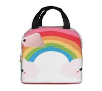 agjhlhp Piccole borse per il pranzo con stampa arcobaleno per donne, scatole per il pranzo per donne e uomini, borse per il pranzo isolate riutilizzabili per adulti, borse per il pranzo