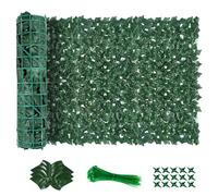 AGJIDSO Edera artificiale, protezione da sguardi indiscreti, 100 x 600 cm, edera, per balcone, edera, protezione da sguardi indiscreti, foglie, siepi artificiali, foglie di patate dolci
