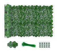 AGJIDSO Pantalla de Cerca de privacidad, 100 * 300 cm césped de imitación de jardín de,decoración de Hojas de Planta Falsa para jardín de Valla(Foglie di vite)