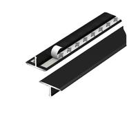AGKANVCVNT Striscia di Transizione per Pavimenti Autoadesiva, Profilo A T in Alluminio, Listelli di Transizione per Laminato/Vinile/Legno su Piastrelle(Black,3X L 90 x W 1.5CM)