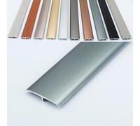 AGKANVCVNT Striscia di Transizione Profilo di Transizione Pavimento A T, Striscia di Copertura Adesiva, Striscia di Finitura per Piastrella/Legno Pavimento con Effetto Venatura De Legno(Gray A)