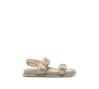 AGL, ,Shoes ,Donna ,Beige ,39 EU Cristina Double-Buckle Sandal
