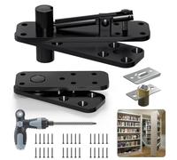 Aglehome Cerniera a perno, cerniera per porta nascosta resistente, per porta segreta in legno, hardware per porta girevole per libreria con porta nascosta, rotazione a 360 gradi, sistema di cerniere